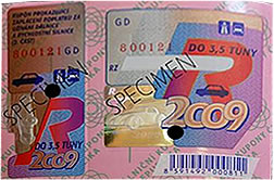 Dialnicne znamky v Ceskej republikev roku 2009